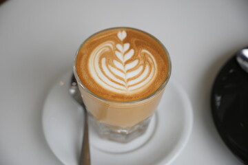 coffee latte transparent glass spoon 