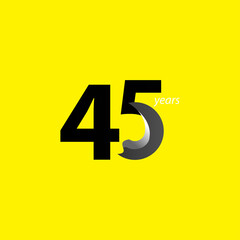 45 Years Anniversary Celebration Vector Template Design Illustration