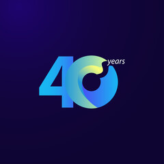 40 Years Anniversary Celebration Vector Template Design Illustration