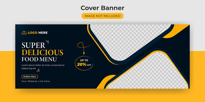 Facebook Cover Banner Food Advertising Discount Sale Offer Template Social Media Food Cover Post Design