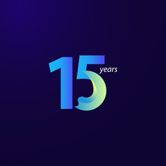 15 Years Anniversary Celebration Vector Template Design Illustration