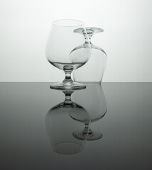 Glasses for cognac on isolated white background