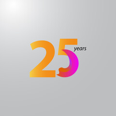 25 Years Anniversary Celebration Vector Template Design Illustration