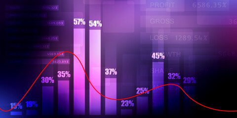 2d rendering Stock market online business concept. business Graph 