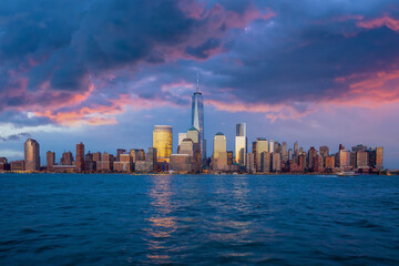 Fototapeta premium New York City skyline, cityscape of Manhattan
