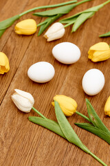 spring flowers white eggs easter holiday decoration