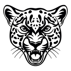 Vector head of mascot leopard isolated on white