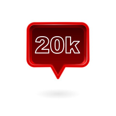 Social media 20k symbol