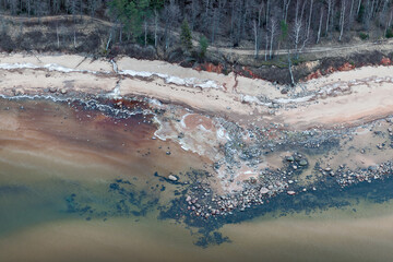 aerial view over the Riga gulf coast