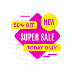 Promotional sale banner template design, vector illustration