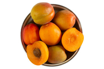 delicious and fresh apricots on the plate