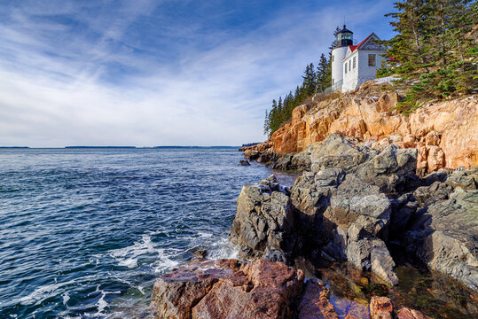  historic landmark Bass Harbor Head Light in Maine, United States