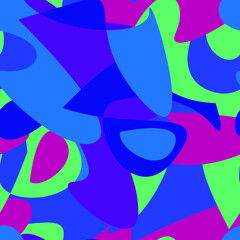 Abstract colorful seamless pattern with chaotic shapes