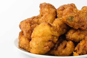 Honey Chicken on white background