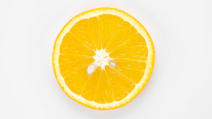 fresh orange top view on white background