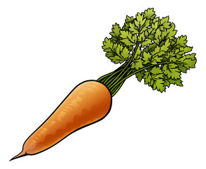 A cartoon illustration of a carrot vegetable.
