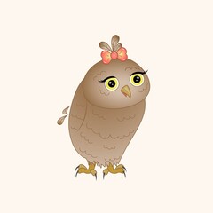 owl with a bow