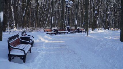 Tsaritsyno park Moscow palace in winter