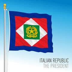 Standard of the President of the Italian Republic flag, Republic of Italy, vector illustration