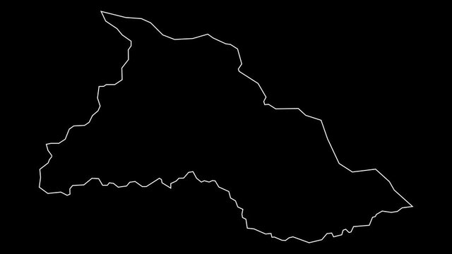 Chalatenango El Salvador department map outline animation