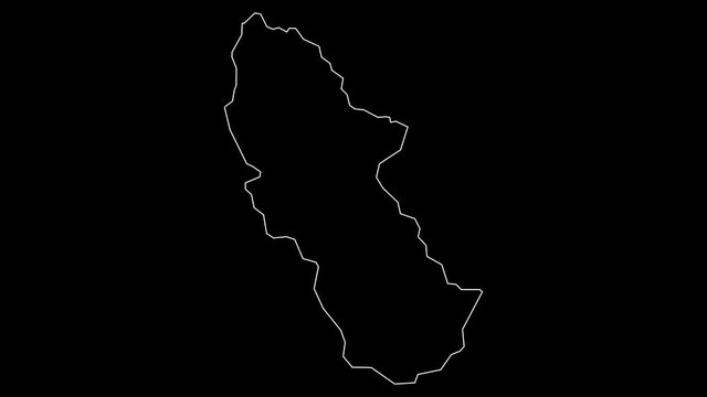 Cuscatlan El Salvador department map outline animation