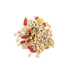Grains mix with sunflower, pumpkin seeds and dry goji berries