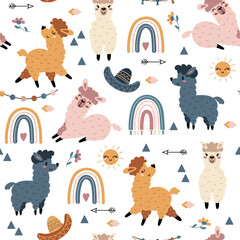 Seamless pattern with llama © rosypatterns