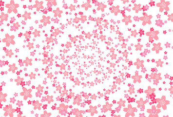 桜吹雪のうずまき背景
