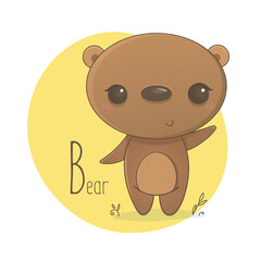 Alphabet letter animals children illustration bear