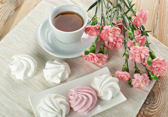 White Meringue Cookies Made from Whipped Egg Whites