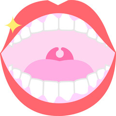 虫歯予防　輝く歯イラスト