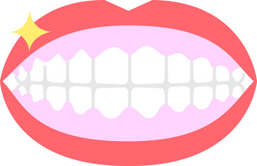 虫歯予防　輝く歯のイラスト