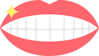 虫歯予防　輝く歯のイラスト