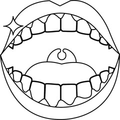 虫歯予防　輝く歯のイラスト