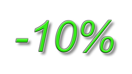 ten percent discount reduction blue