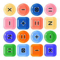 Set of clothing buttons.