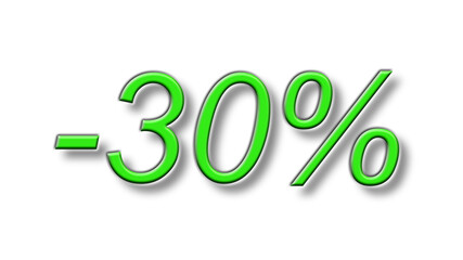 thirty percent discount reduction green