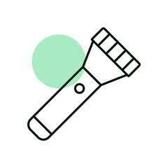 Flashlight vector icon. Camping sign