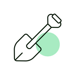 Camping shovel for expedition icon vector