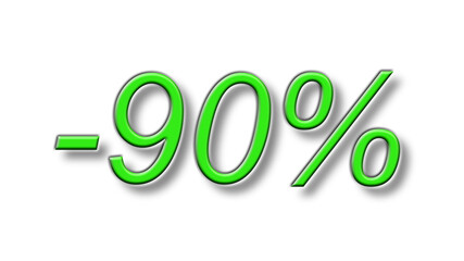 ninety percent discount reduction green