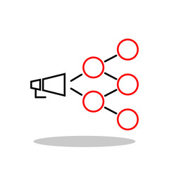 Viral marketing icon in flat style. Viral media symbol for your web site design, logo, app, UI Vector EPS 10.