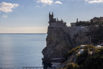 Yalta, Crimea, November 26, 2020, Swallow's Nest, views of the sea and the castle