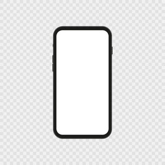Smartphone mockup isolated device on transparent background. template for web or application. Vector illustration.