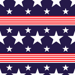 White Stars American Flag Pattern. Vector American Flag Pattern.