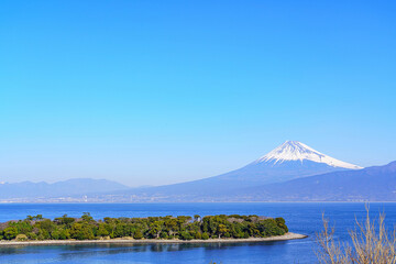 Obraz premium 【静岡県】大瀬崎と駿河湾越しに見る富士山