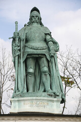 Fototapeta na wymiar Statue of John Janos Hunyadi governor of Hungary