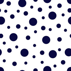 Seamless pattern. White background with blue circles . Vector illustration.