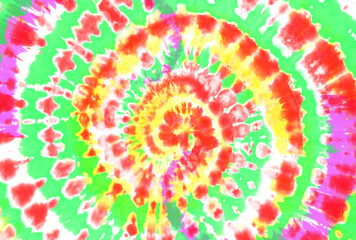 Tie dye retro color background. Hippie abstract pattern. Colorful texture