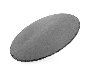 empty black round plate isolated on a white background