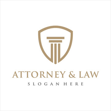 Law Firm Symbol With Shield Logo Design Template Vector